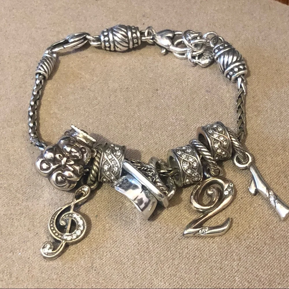 🆕 Brighton Number Two #2 charm Silver with clear crystal accents Retired